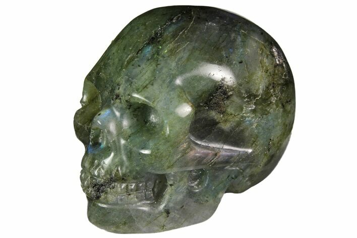 Realistic, Polished Labradorite Skull #116301